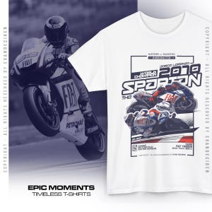 Jorge Lorenzo 2010 World Champion T-Shirt | MotoGP Legend Racing Shirt | Yamaha Fiat MotoGP Graphic Tee