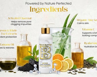 Veganskt ansiktsrengöringsmedel med träkol: Återfuktande aloe vera + C-vitamin - 170 ml