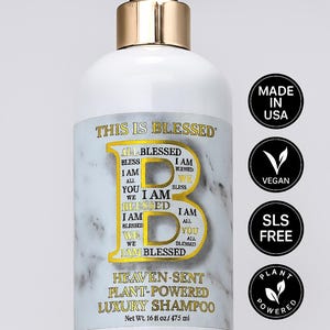 Heaven Sent Plant-Powered Luxury Shampoo | Scalp Hydration + Hair Growth + Frizz Control | Aloe, Argan & Sea Kelp | This Is Blessed