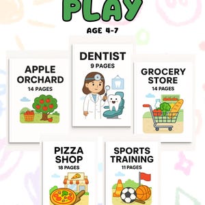 Pretend Play Printable Pack: 5 Role-Play Themes - Ages 4-7 (PDF Download)