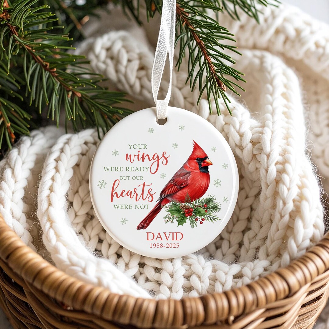Customized Memorial Cardinal Ornament, Loss of Loved One Gift, Cardinal ...