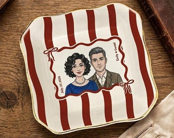 Vassoio portagioie personalizzato per anello di fidanzamento, vassoio portagioie personalizzato con ritratto per proposta di matrimonio, vassoio portagioie per fidanzati, vassoio portagioie per coppia, regalo ideale