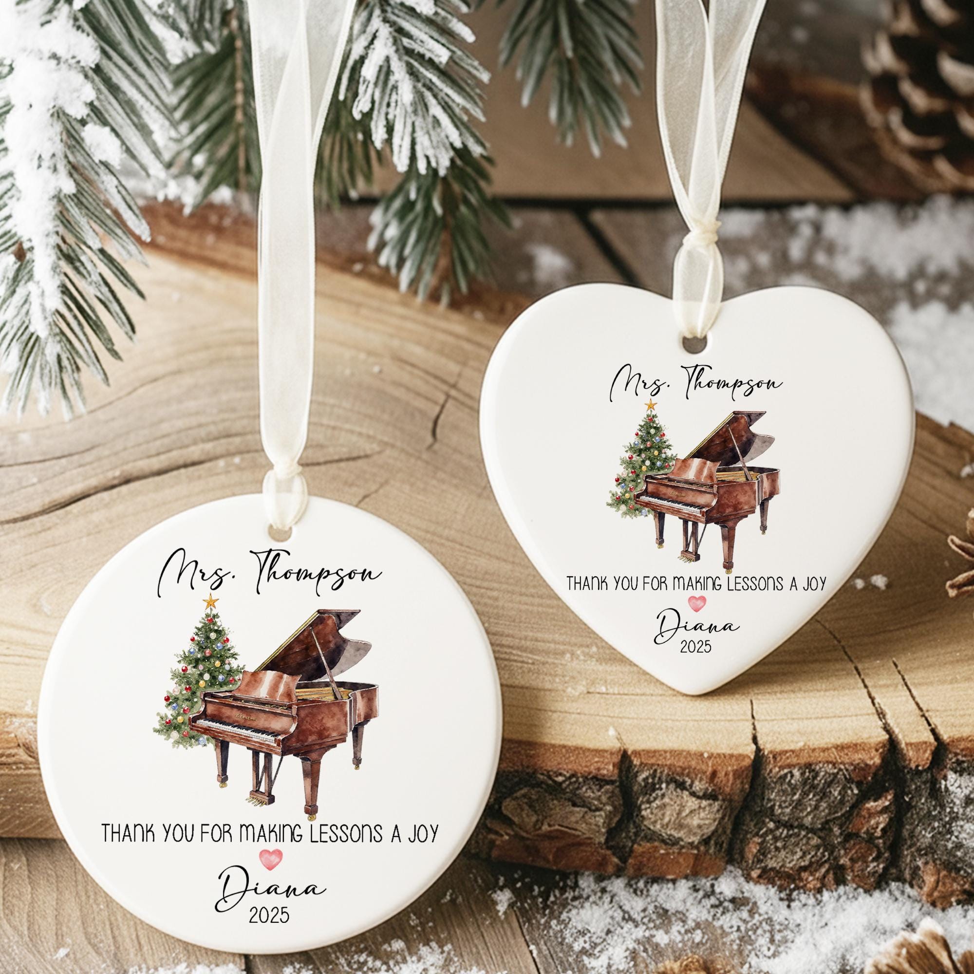 Customized Piano Teacher Ornament - Piano Ornaments Gift for Piano ...