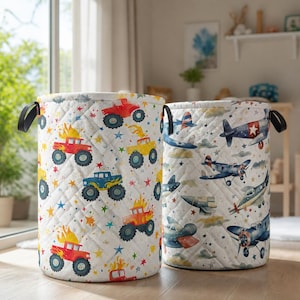 Floral Patchwork Quilted Storage Basket, Cottagecore Farmhouse Decor
