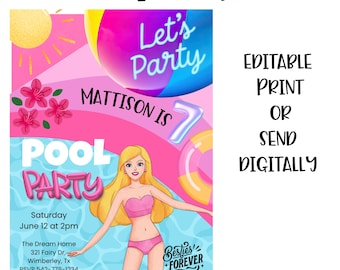 Besties Forever Girls Birthday Party Invitation Template