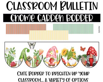 Gnome Classroom Bulletin Board Border Bundle | Printable Classroom Decor | Instant Download