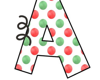 Bulletin Board Letters | Printable Dotted Alphabet | Red & Green Classroom Decor | Bulletin Board Letter Set | Instant Download - Christmas