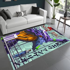 Anime Collage Rug: Anime Fan Decor, Cartoon Carpet