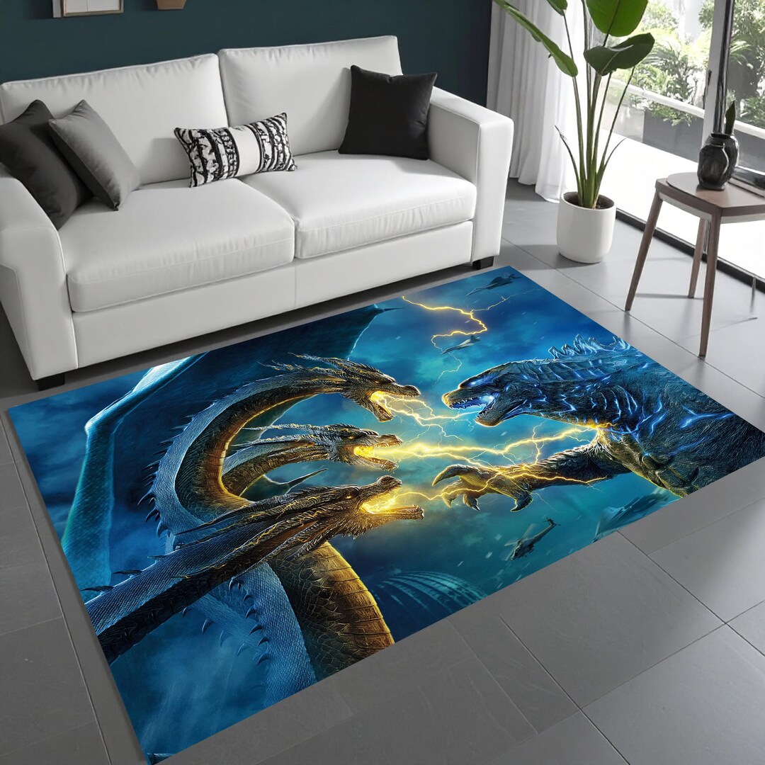 Giant Monster Rug, Godzilla, Personalizable Carpet, Movie Print, Game ...