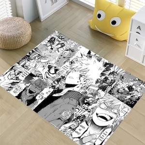 Tapete decorativo super anime, tapete decorativo mangá, presente incrível para fãs de anime, tapete de desenho animado