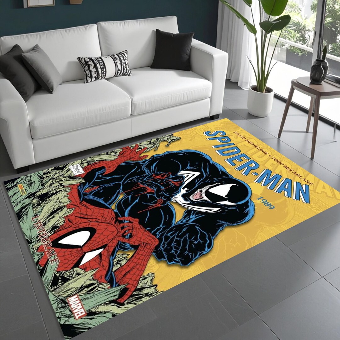 Venom Comic Cover Rug, Comic Book Carpet, Retro Comics Decor, Hype ...