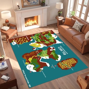 Zelda Map Rug: Legend of Zelda Game Room Decor