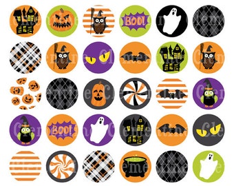 4x6 sheet Kitty images Halloween BCI Halloween images Halloween Cat 1 Circle images Bottle cap images Digital 1 inch images