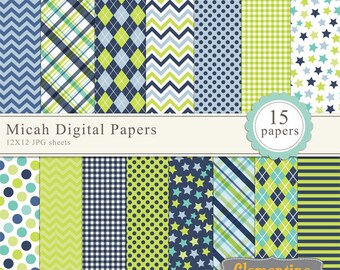 paper digital scrapbook 12x12 royalty instant scrapbooking tribal micah boy easter