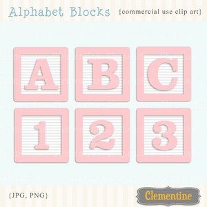 Alphabet blocks clip art images, baby blocks clip art, alphabet clip art, royalty free images Instant Download image 3