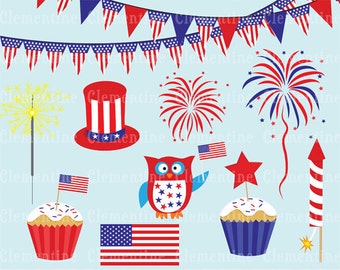4th of July clip art, Independence Day clip art images, Royalty free clip art- Instant Download