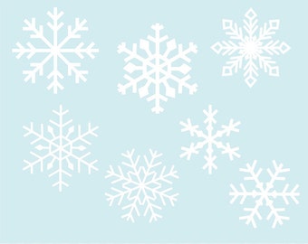 Flocon de neige clipart, images clipart flocon de neige et brosses photoshop, usage commercial - Instant Download