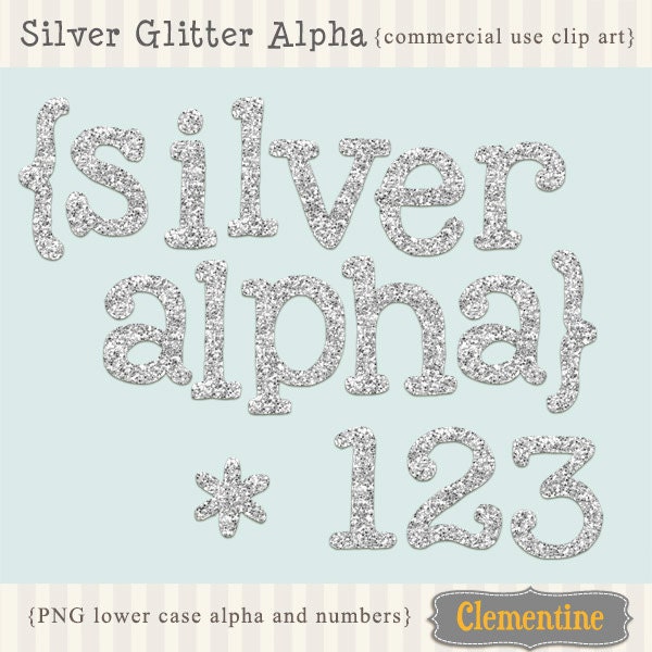 Silver Glitter Alphabet Silver Alphabet Sparkly Script Handwriting, Glitter  Clip Art Letters Dye Sublimation Dyesub 5033 