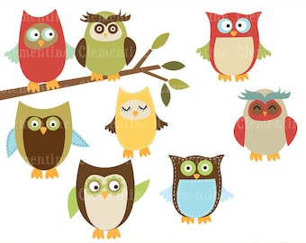 Owl clip art images, owl clipart, royalty free clip art- Instant Download