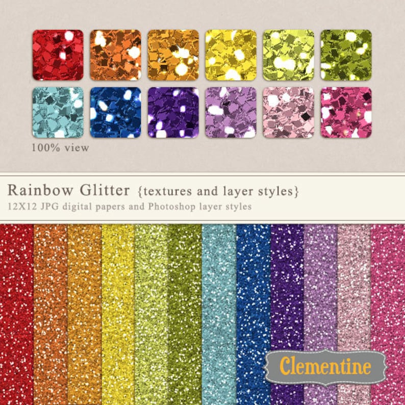 Glitter Textures 12x12 and Layer Styles Glitter Etsy