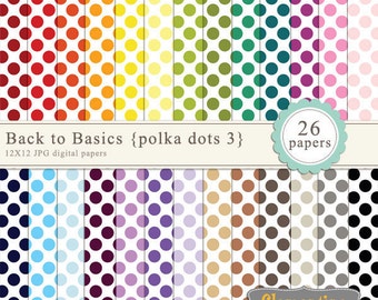 Polka dot digital paper 12x12, digital scrapbooking paper, royalty free commercial use - polka3- Instant Download