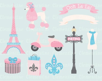 Paris images clipart, clipart Tour Eiffel royalty free clip art-Instant Download