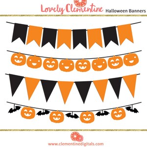 Images clipart Halloween, clipart bannières halloween, clipart halloween, téléchargement immédiat
