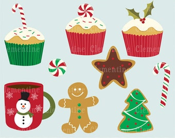 Christmas Treats clip art images,  Christmas clipart, Christmas vector, royalty free clip art- Instant Download