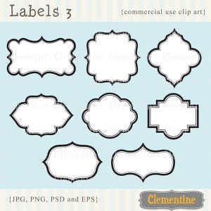 Labels 3 Printable labels clip art images, scrapbook clip art, royalty-free, layered in PSD - labels 3- Instant Download