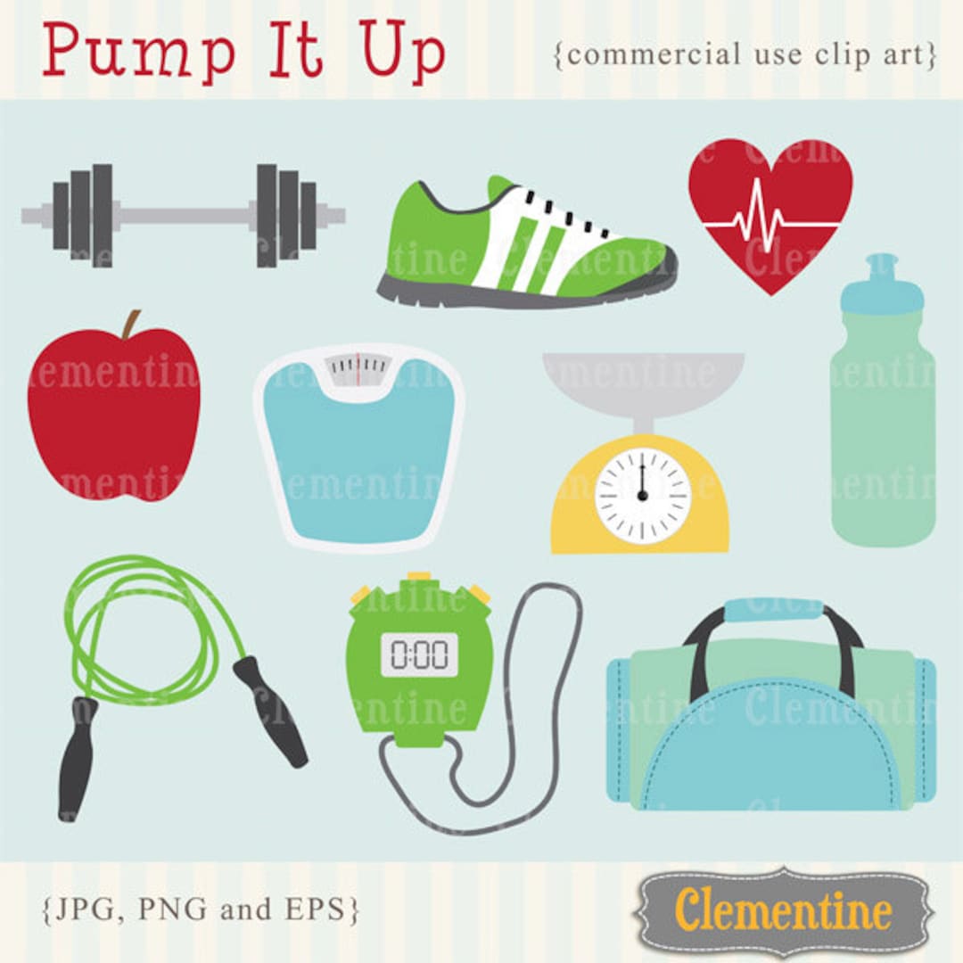 Fitness Clip Art Images, Gym Clip Art, Fitness Vector, Royalty Free