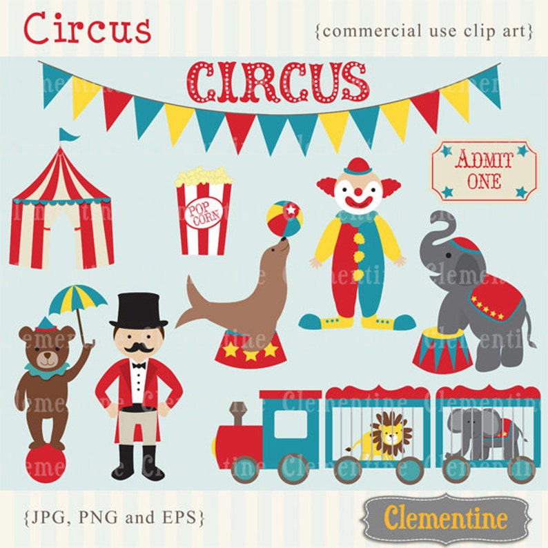 Circus clip art images, circus clipart, circus vector, royalty free clip art Instant Download image 1