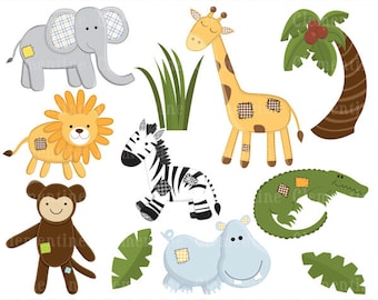 Jungle clip art images, safari clipart, elephant clip art, royalty free clip art- Instant Download