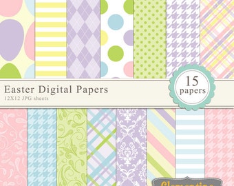 Easter digital paper 12x12, digital scrapbooking paper, royalty free- Instant Download