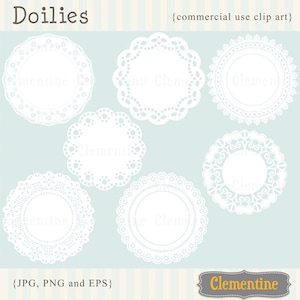 Doilies clip art images, doilies vector images, doily clip art , commercial use clip art- Instant Download