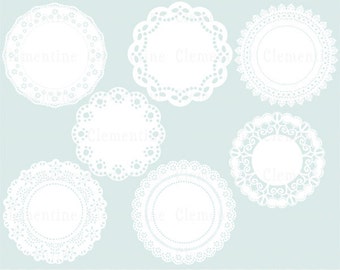 Doilies clip art images, doilies vector images, doily clip art , commercial use clip art- Instant Download