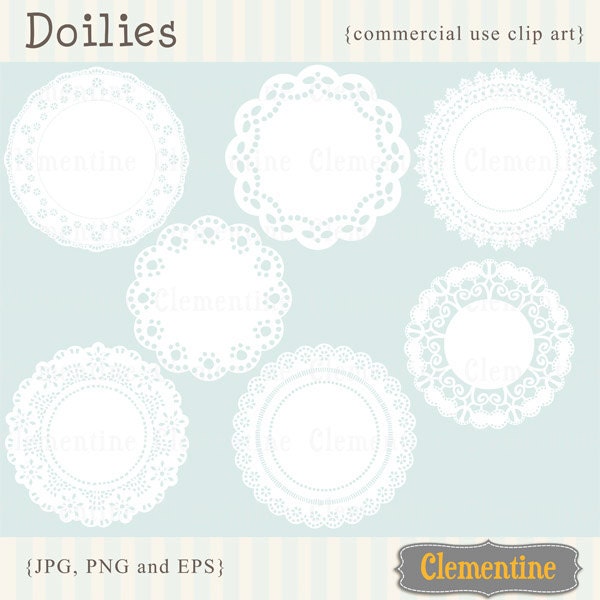 Doilies clip art images, doilies vector images, doily clip art , commercial use clip art- Instant Download