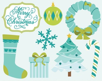 Noel images clipart, clipart Noël bleu, libres clip art - Instant Download