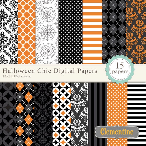 Halloween digital paper for commercial use - Instant Download