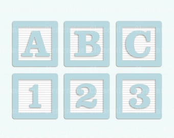 Blue Alphabet blocks clip art images, baby blocks clip art, alphabet clip art, royalty free images- Instant Download