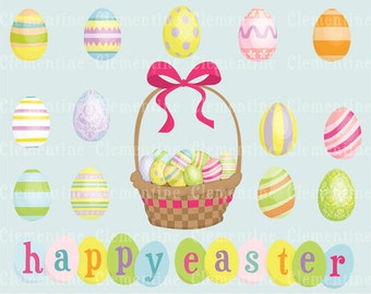 Easter clip art images, easter clipart, easter egg clip art, easter basket clip art - Instant Download