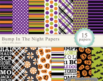 Halloween digital paper 12x12,  digital scrapbooking paper, royalty free- Instant Download