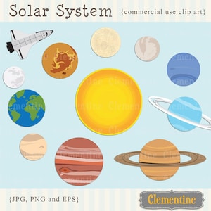 Solar System clip art images, planet clip art, solar system images, royalty free- Instant Download