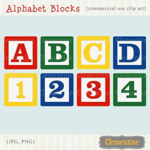 Alphabet blocks clip art images, baby blocks clip art, alphabet clip art, royalty free images Instant Download image 1