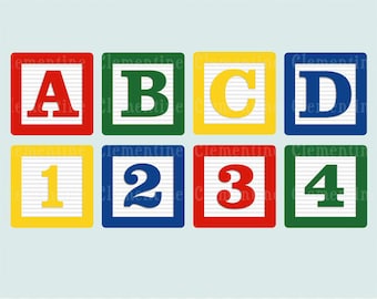 Blocs alphabet clip images d’art, bébé blocs une image clipart, clipart alphabet, libre de redevance images - Instant Download