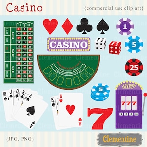 Poker clip art images, casino clip art, royalty free images, commercial use- Instant Download