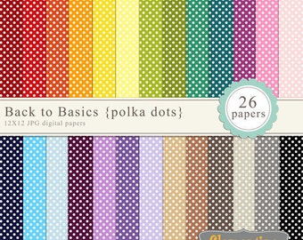 Small polka dot digital paper 12x12, digital scrapbooking paper, royalty free commercial use - polka2- Instant Download