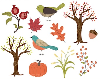 Fall clip art images,  fall clipart, autumn vector, royalty free clip art- Instant Download
