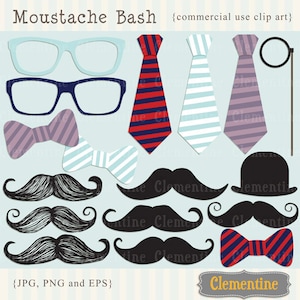 Schnurrbart Clipart, Schnurrbart Vektor, Schnurrbart ClipArt-Bilder, Royalty free ClipArt--Instant Download