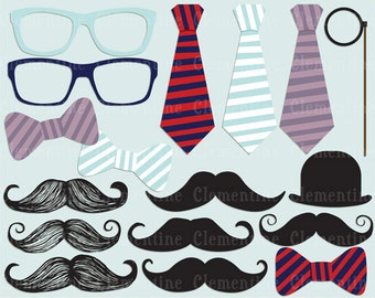 Mustache clip art images,  moustache clipart, mustache vector, royalty free clip art-- Instant Download