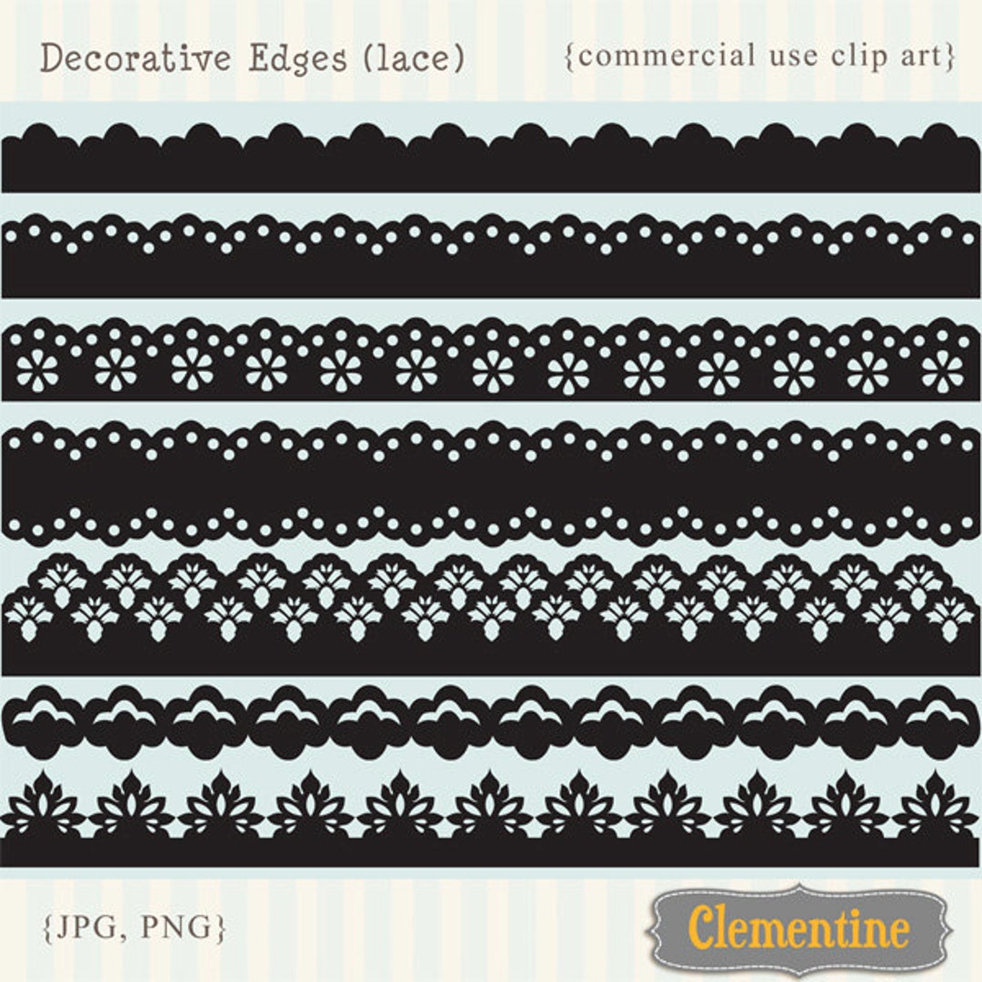 Decorative Borders Clip Art Images, Royalty-free lace Instant Download 